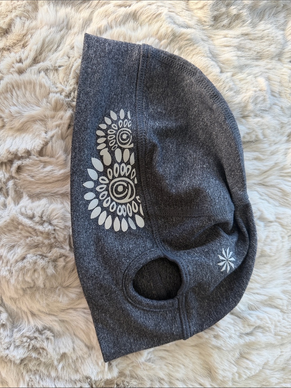 Athleta Charcoal Gray Floral-Print Running Hat
